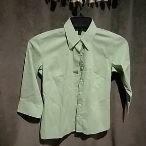 Lands' End Light Green Button Down Shirt